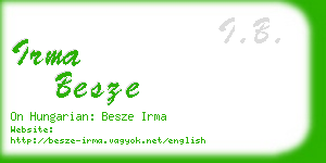 irma besze business card